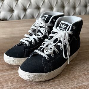 adidas Black and White High-Top Sneakers